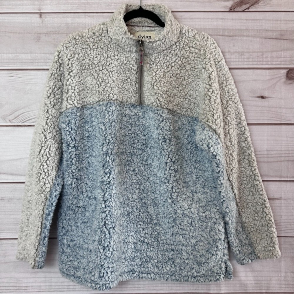 Dylan Sherpa Quarter Zip Sweater, Size M